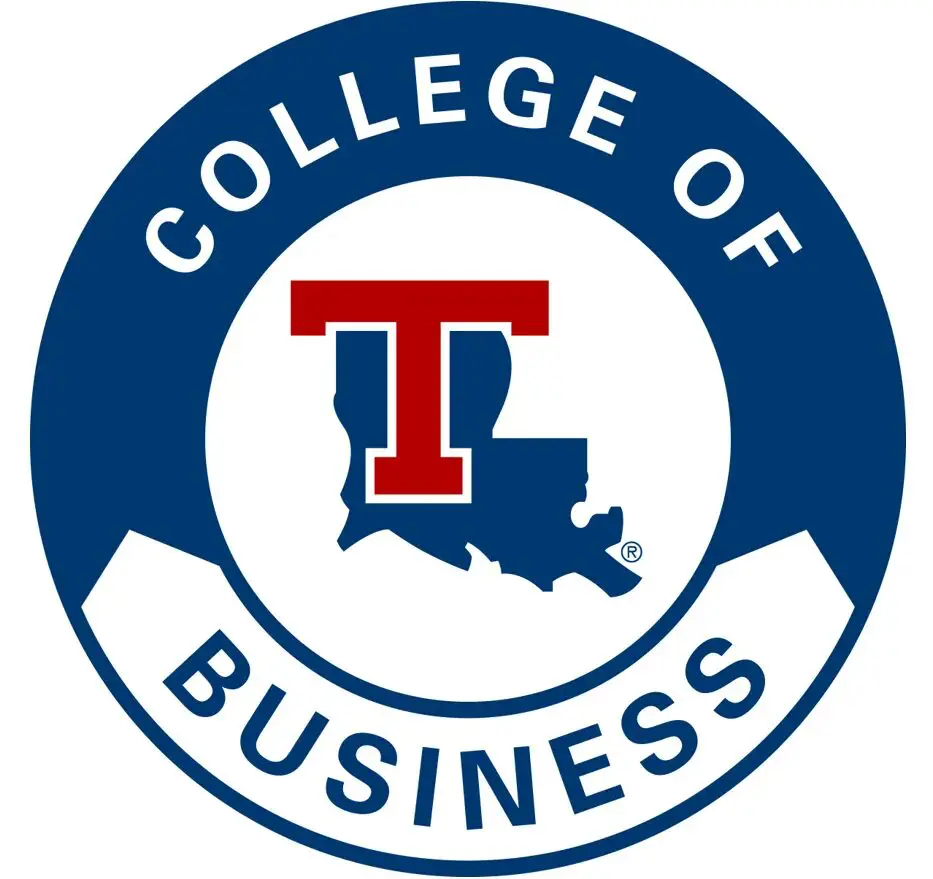 A logo of the college of business.