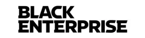 A black and white logo of the company black enterprise.